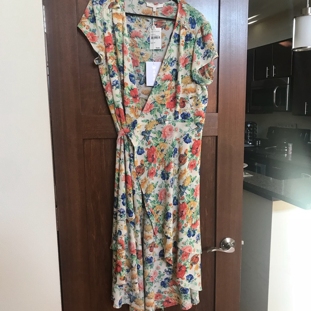 WAYF wrap midi dress